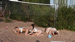 amateur couple voyeur joins in on beach