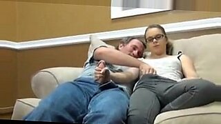 stepmom and stepdaughter sharing on dick in the living room