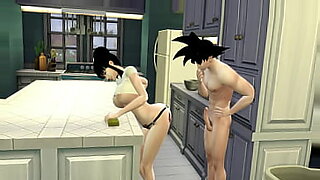 mom and son sexy in kitchen